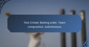 Test Cricket: Batting order, Team composition, Substitutions