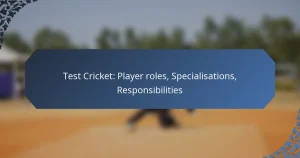 Test Cricket: Player roles, Specialisations, Responsibilities