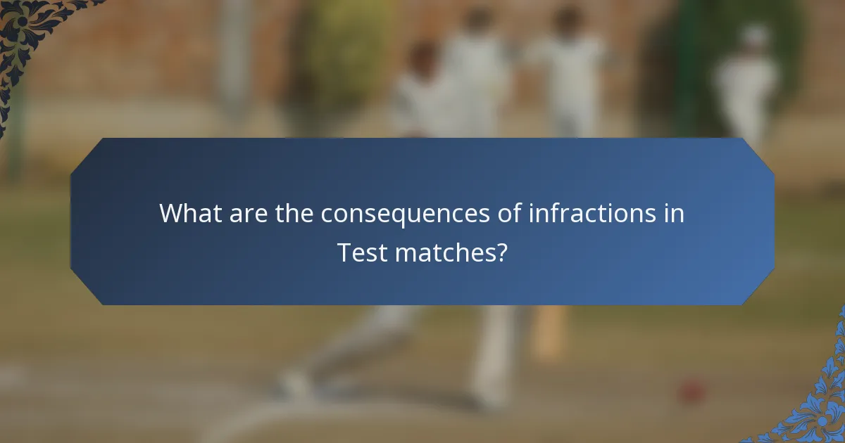 What are the consequences of infractions in Test matches?
